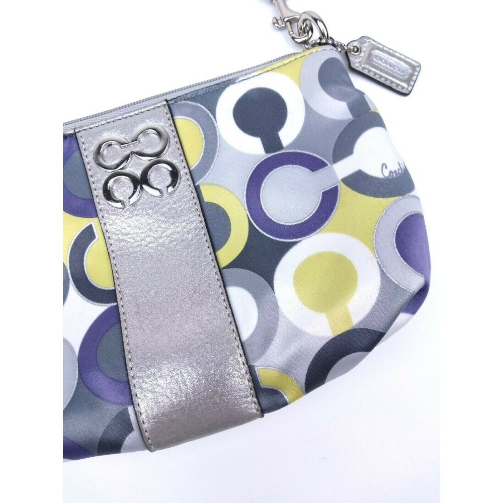 Coach Green/Purple Satin Classic CC Wristlet - Picture 3 of 7